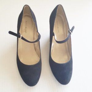 BANDOLINO PUMPS Sz 11 Suede 3.5" Wedge Black